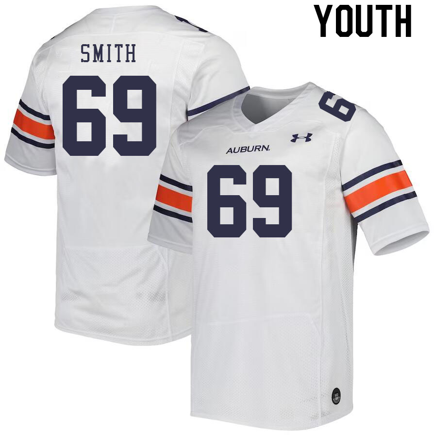 Youth Auburn Tigers #69 Colby Smith White 2023 College Stitched Football Jersey